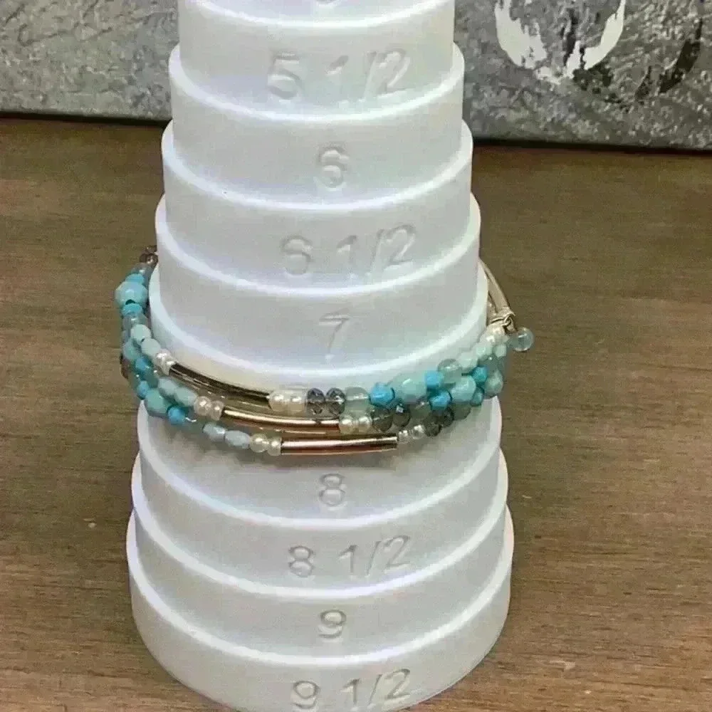 Bracelet Blue Gold and AB - Wrap Bracelet